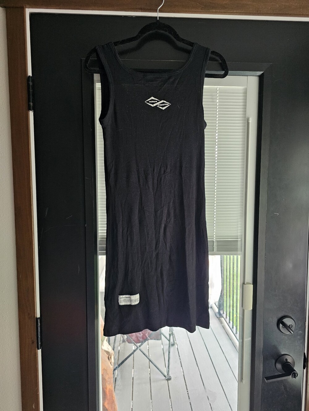 Heron Preston Black Sleeveless Logo Tank Dress